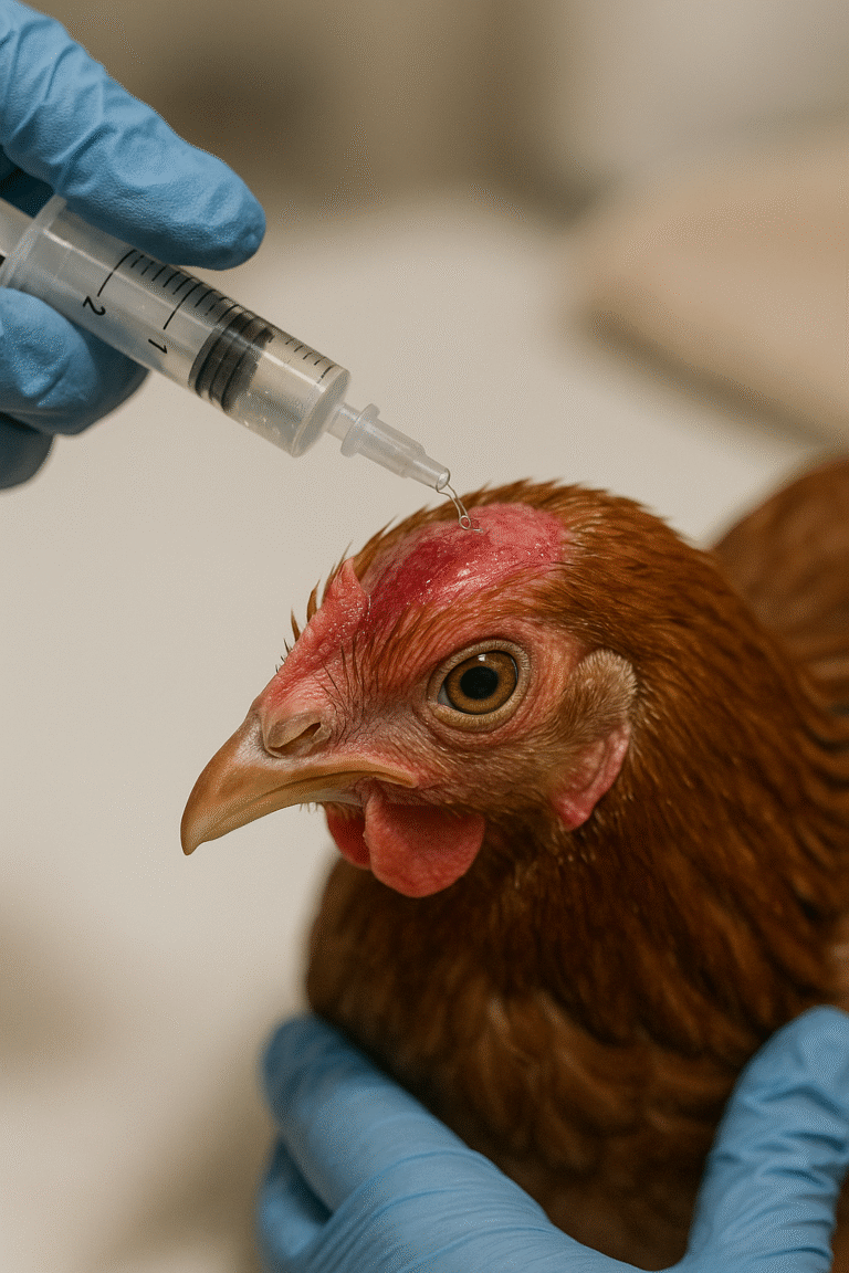 Phẫu thuật cho Gà Bị mất da đầu