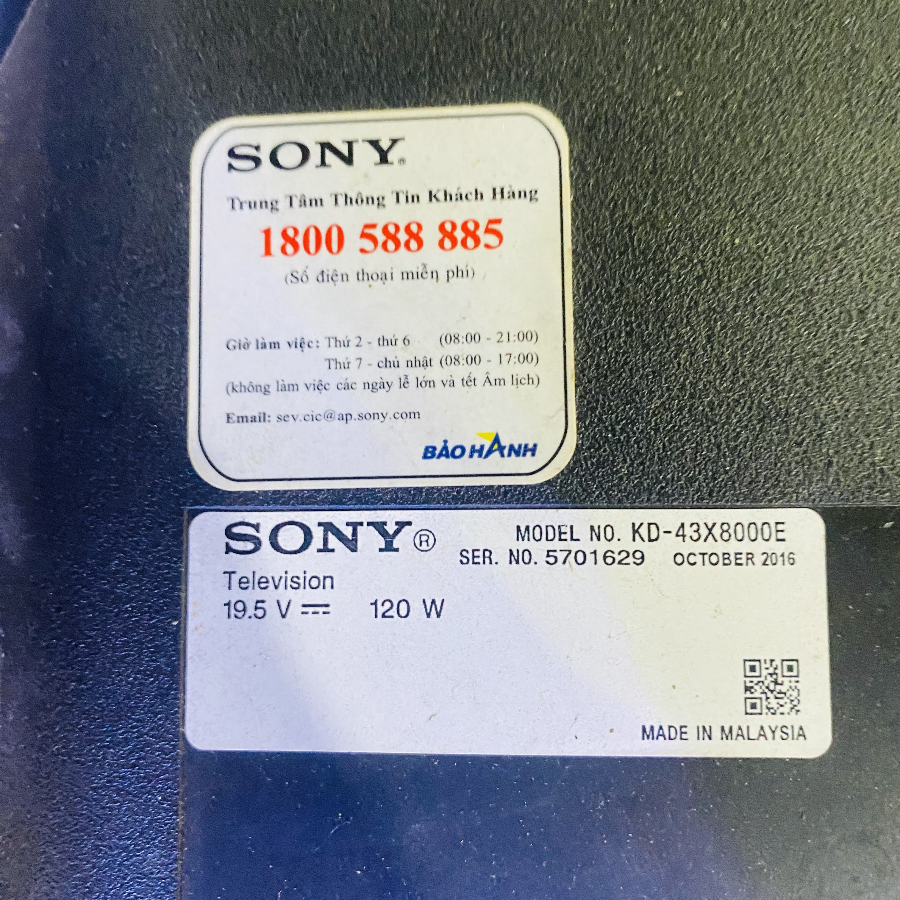 Dải led Tivi Sony KD-43X8000E Full Nhôm Kẹp — ảnh 6